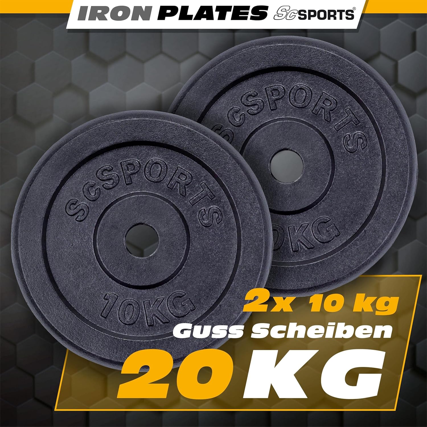 Hantelscheiben 30/31 mm Gusseisen 15 - 60 kg