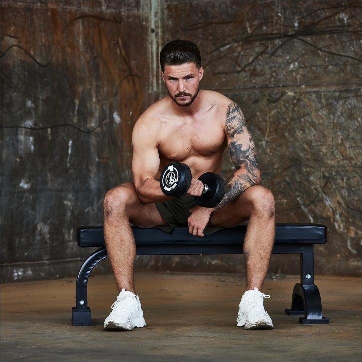 Flachbank Massiv Schwarz