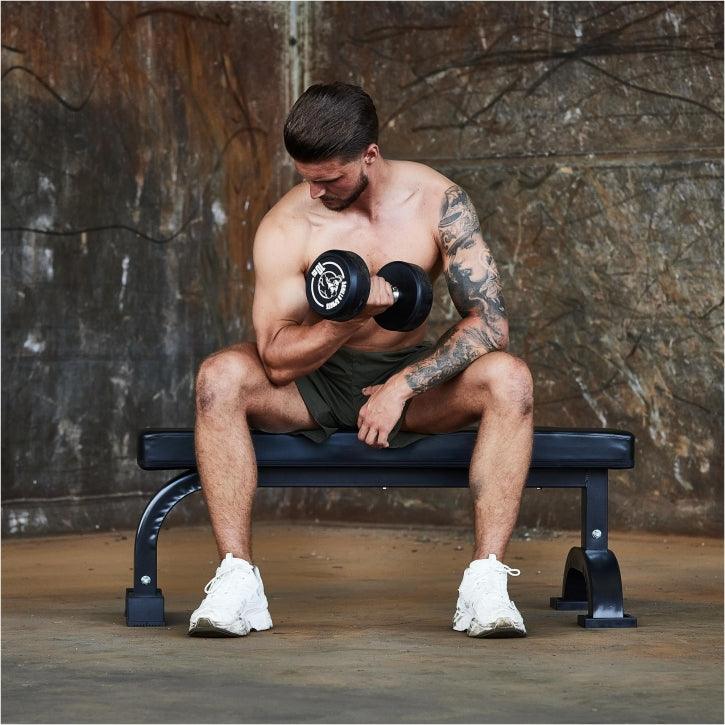 Flachbank Massiv Schwarz