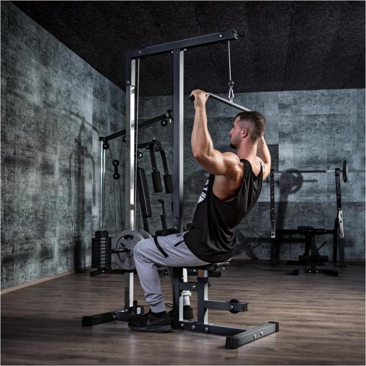 Latzugstation in Weiß/Schwarz