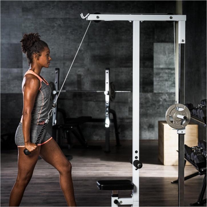 Latzugstation in Weiß/Schwarz