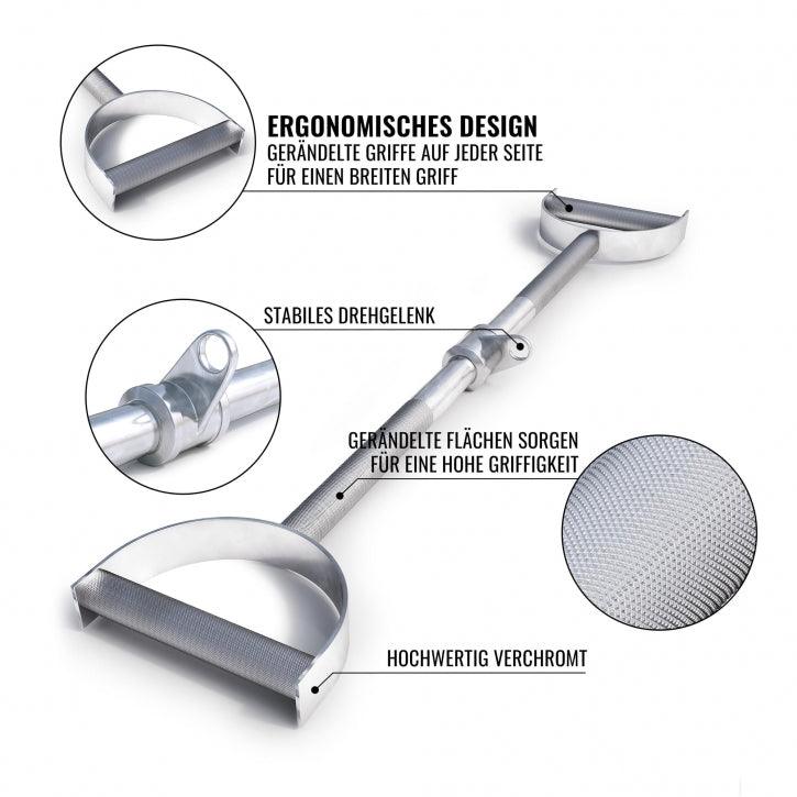 Latzug Stange gerade Hufgriff inkl. Drehgelenk Chrom