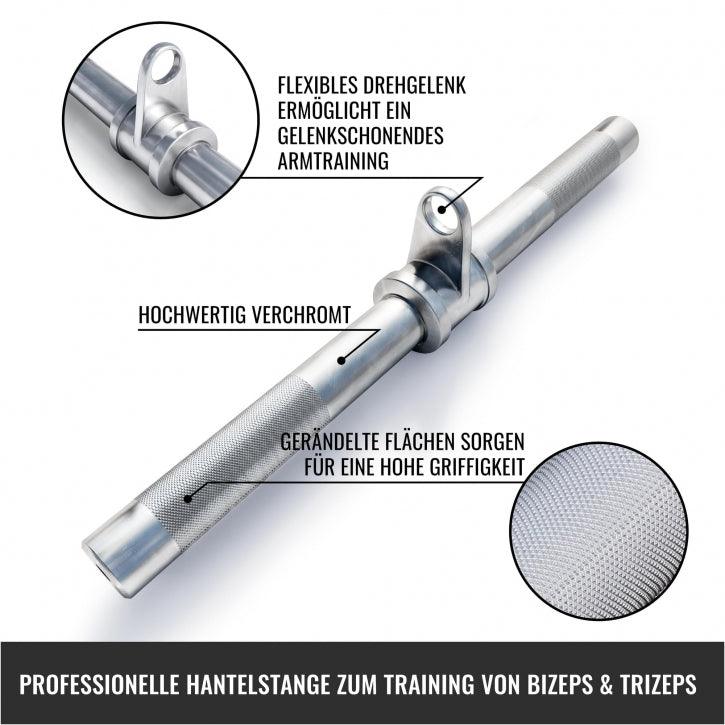 Trizeps Bizeps Stange mit Drehgelenk aus Chrom