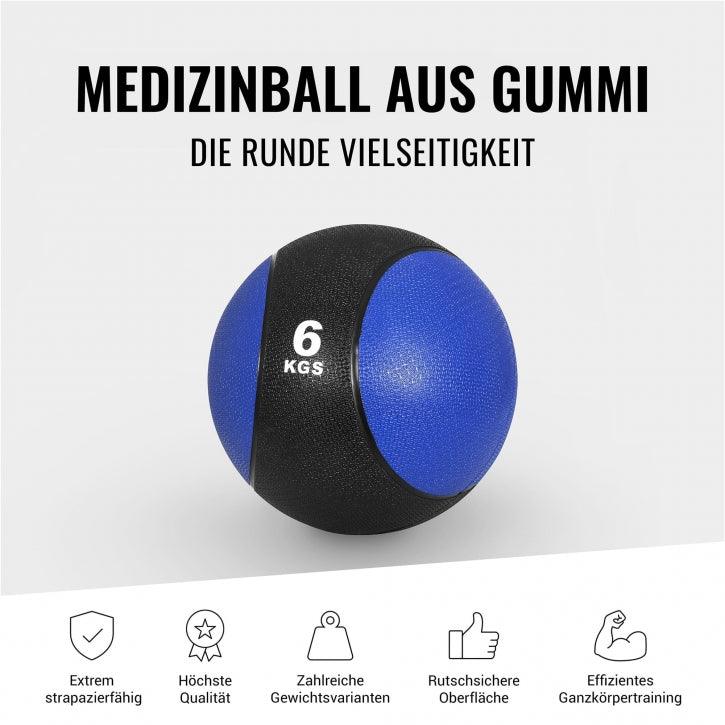 Medizinball aus Gummi 1 - 10 kg