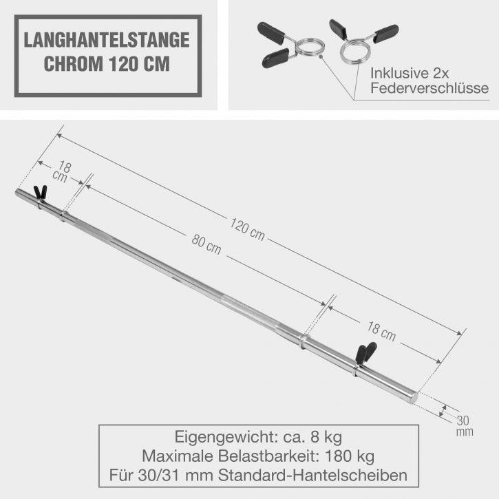 Langhantelstange Chrom 120 cm