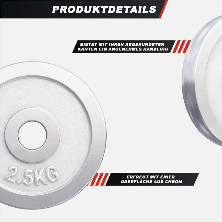 Hantelscheibe 30/31 mm Chrom 0,5-30 KG