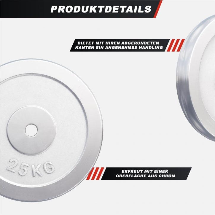 Hantelscheibe 30/31 mm Chrom 0,5-30 KG
