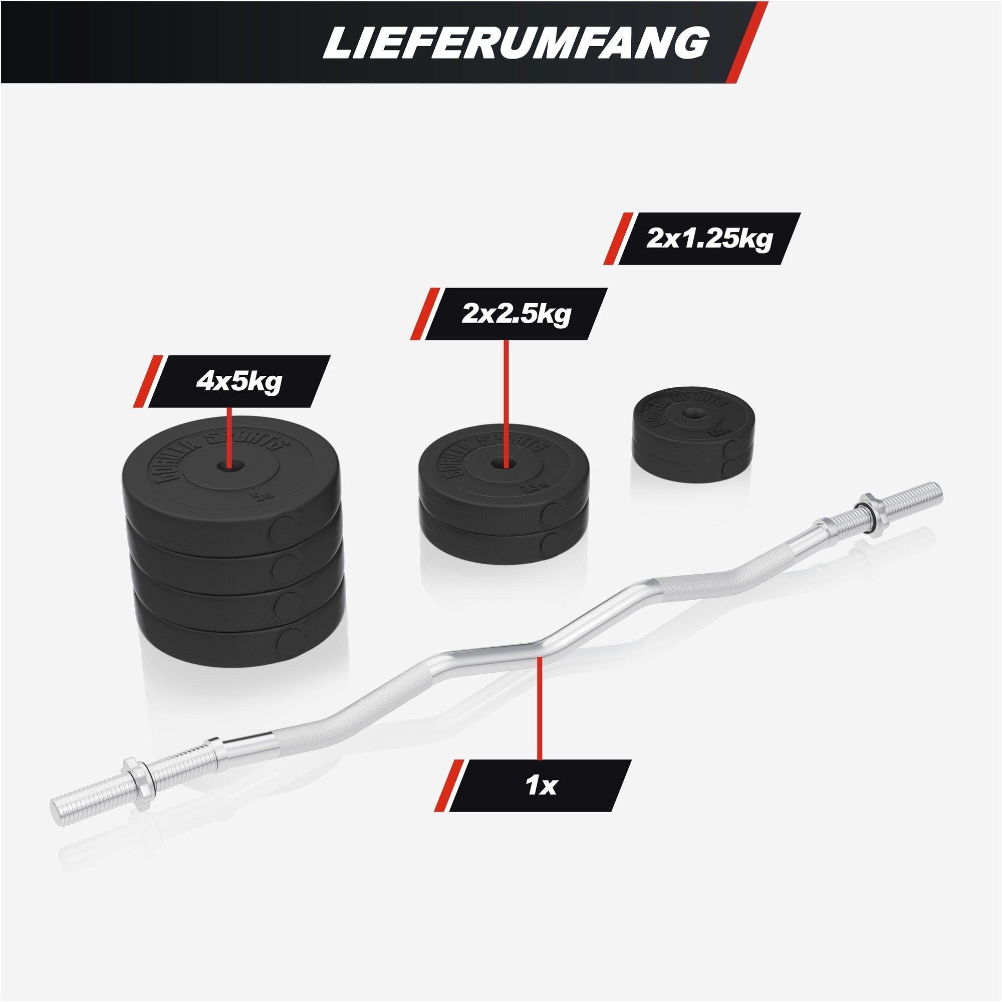 Hantelständer Hantelset Kunststoff 35 kg