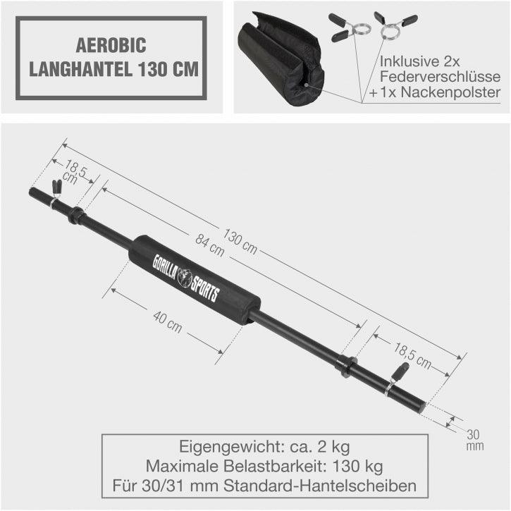 130cm Aerobic Langhantel inkl. Nackenpolster