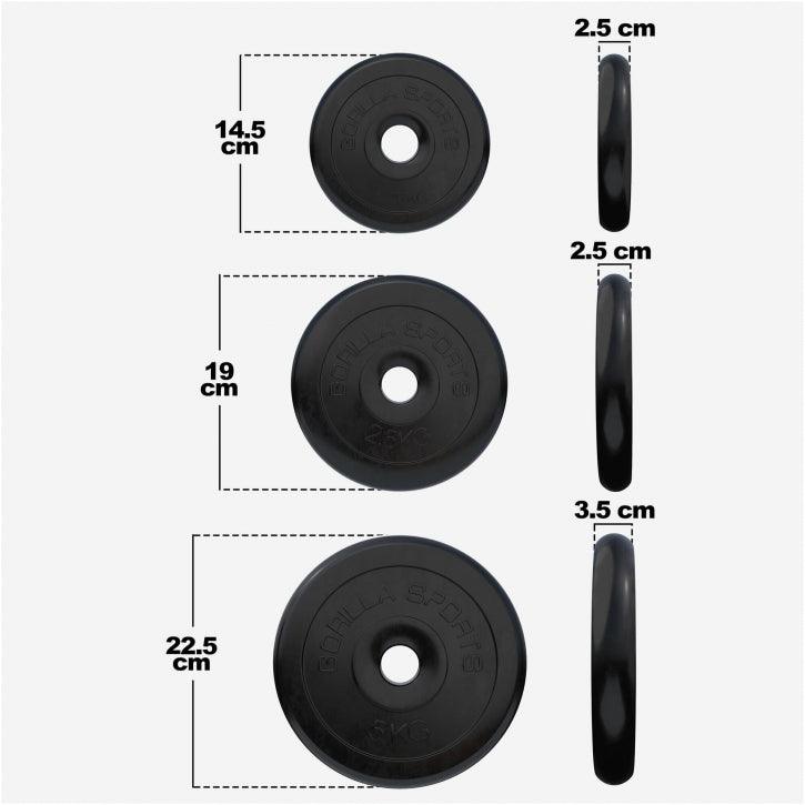 Hantelscheibe 30/31 mm Gummi 0,5-25 KG