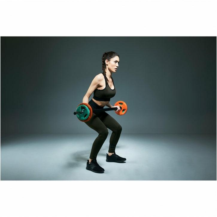 Langhantel Aerobic Chrom in Schwarz mit 130 cm