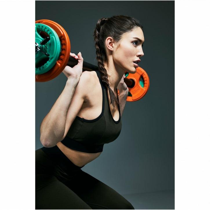 Langhantel Aerobic Chrom in Schwarz mit 130 cm