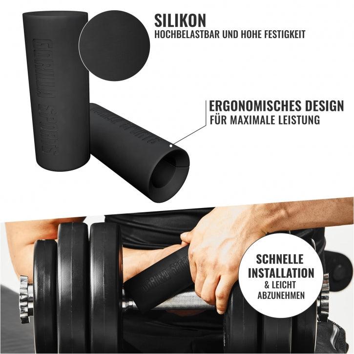 Hantelgriffe aus Silikon in Schwarz