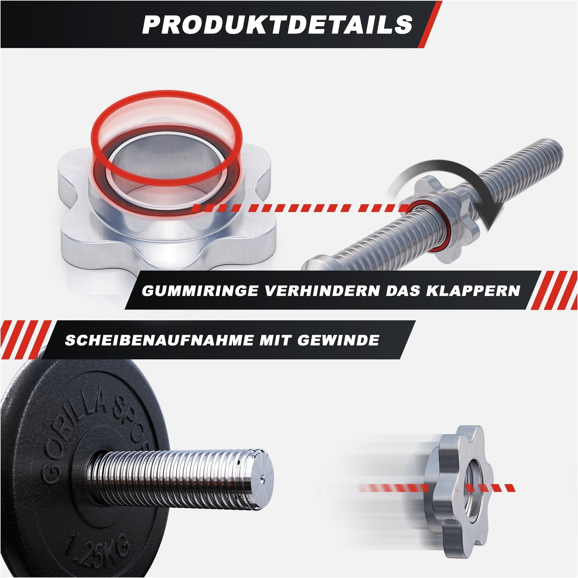 Kurzhantel Set 20 kg Gusseisen mit Koffer