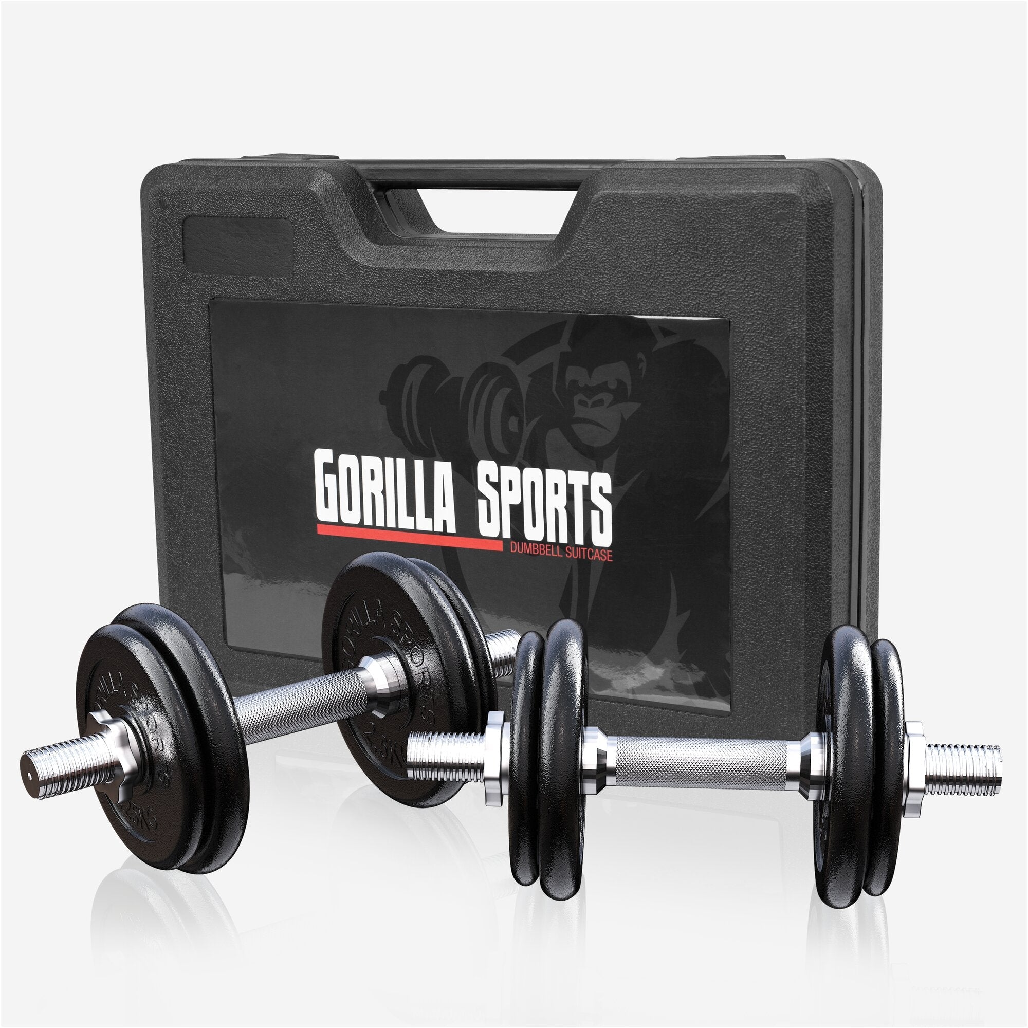 Kurzhantel Set 20 kg Gusseisen mit Koffer