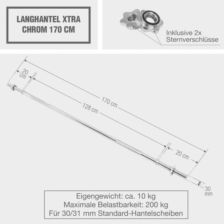 Langhantel Xtra Chrom mit 170 cm