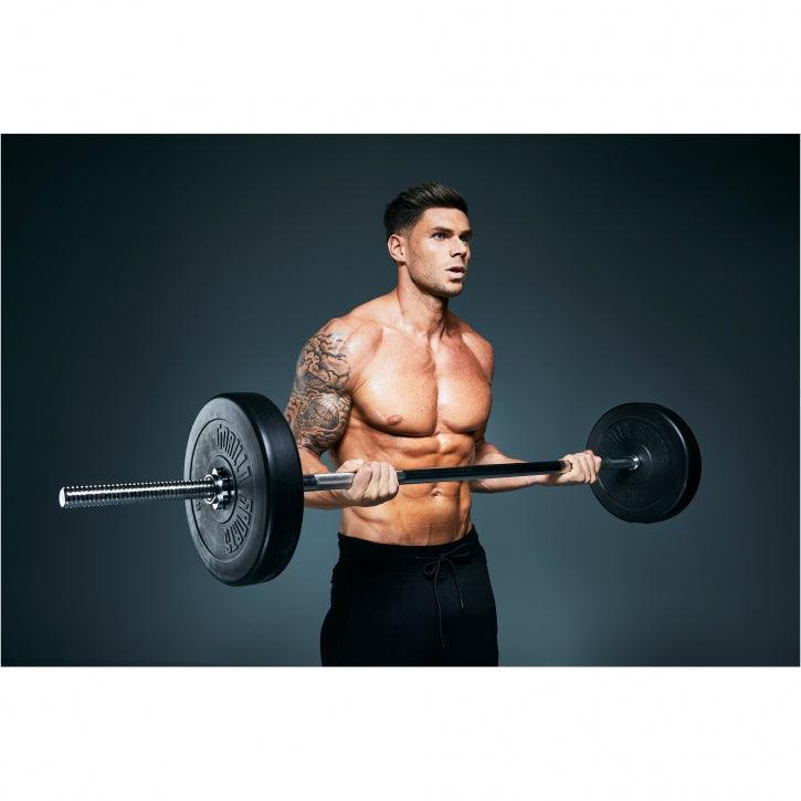 Langhantelstange Chrom 180 cm mit Sternverschluss