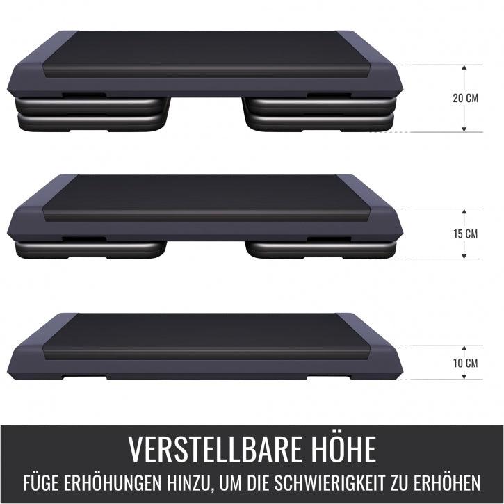 Steppbrett mit Gummimatte Schwarz/Dunkelgrau