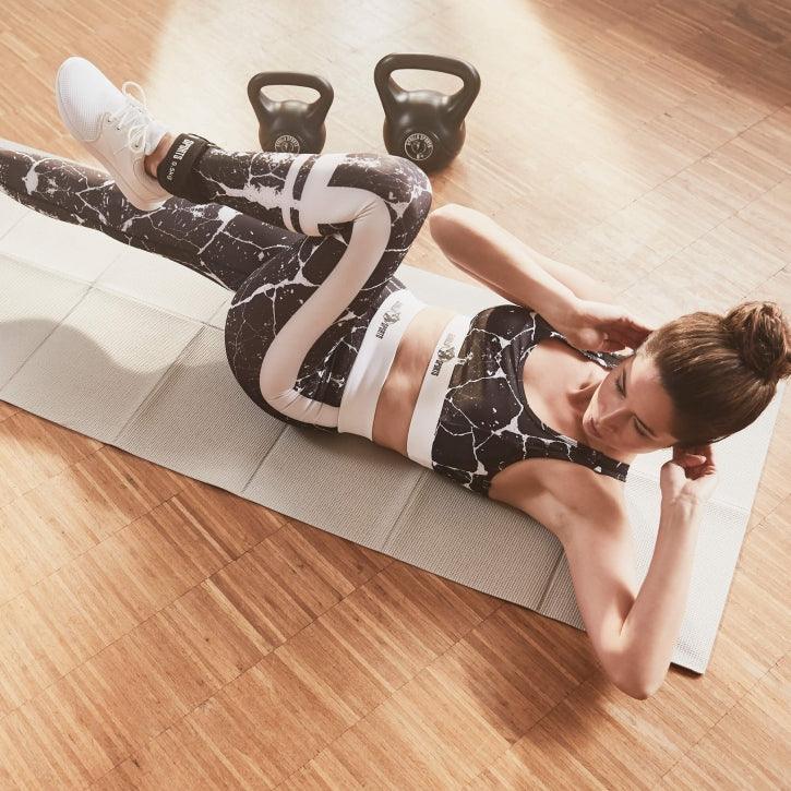 Yogamatte faltbar inkl. Beutel in Rosa/Grau