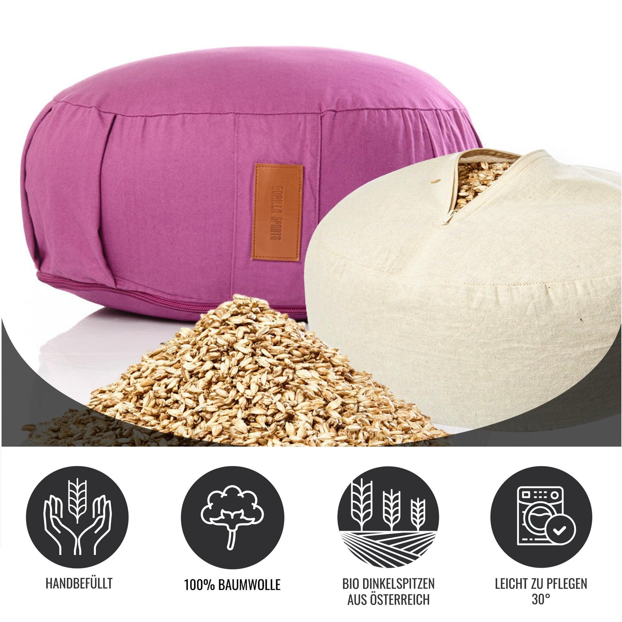 Yoga Set inkl. Yogakissen und Yogagurt in verschiedenen Farben