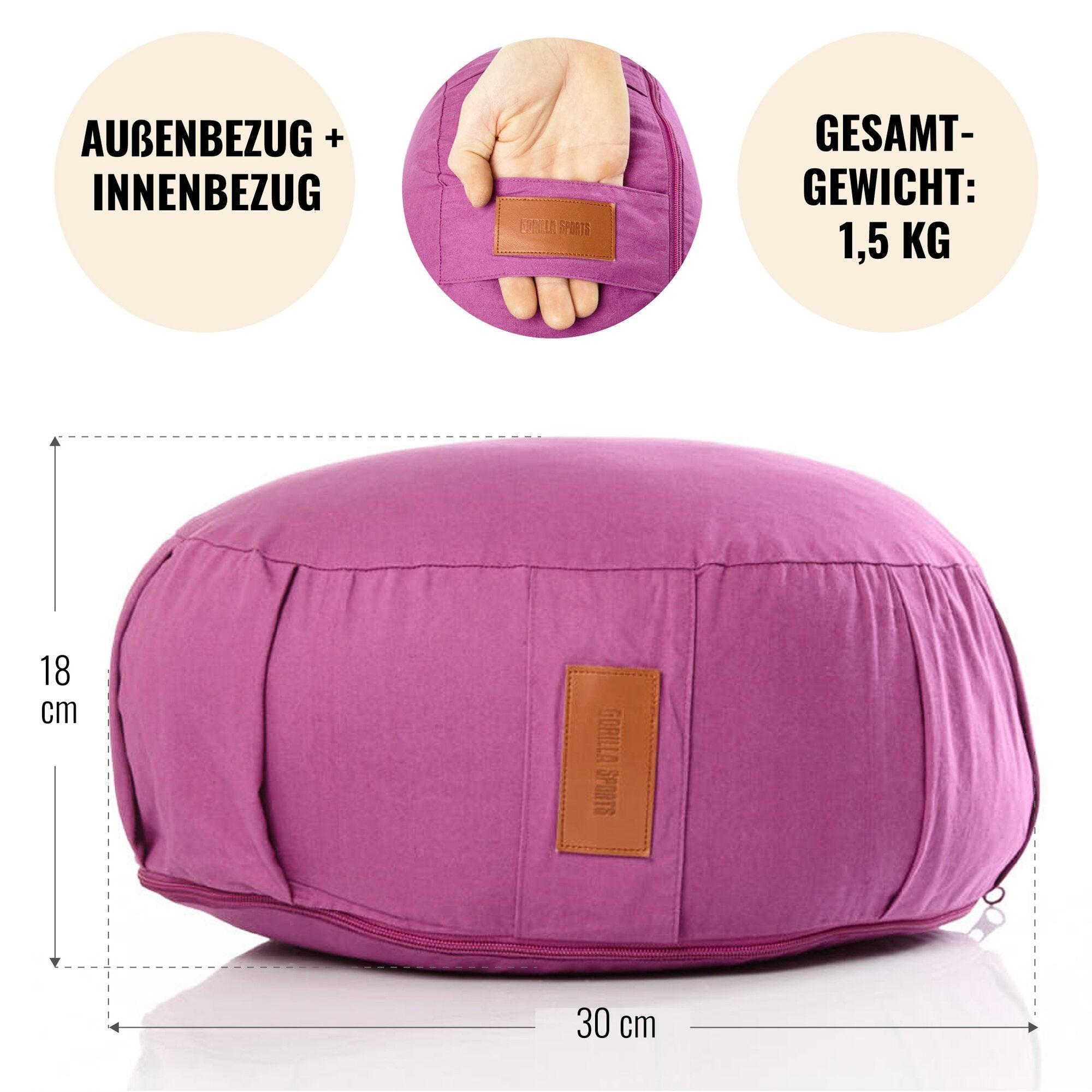 Yoga Set inkl. Yogakissen und Yogagurt in verschiedenen Farben