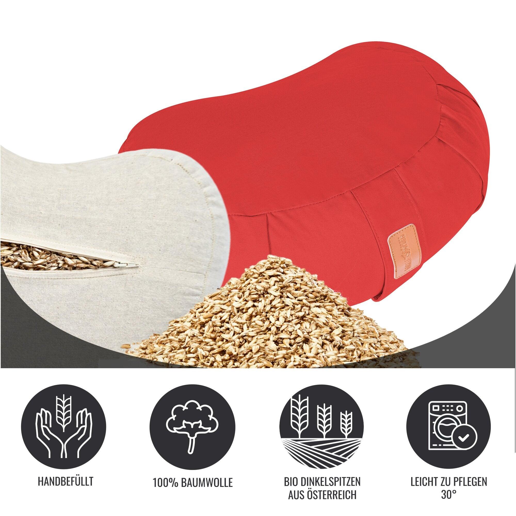 Yoga Halbmondkissen in verschiedenen Farben