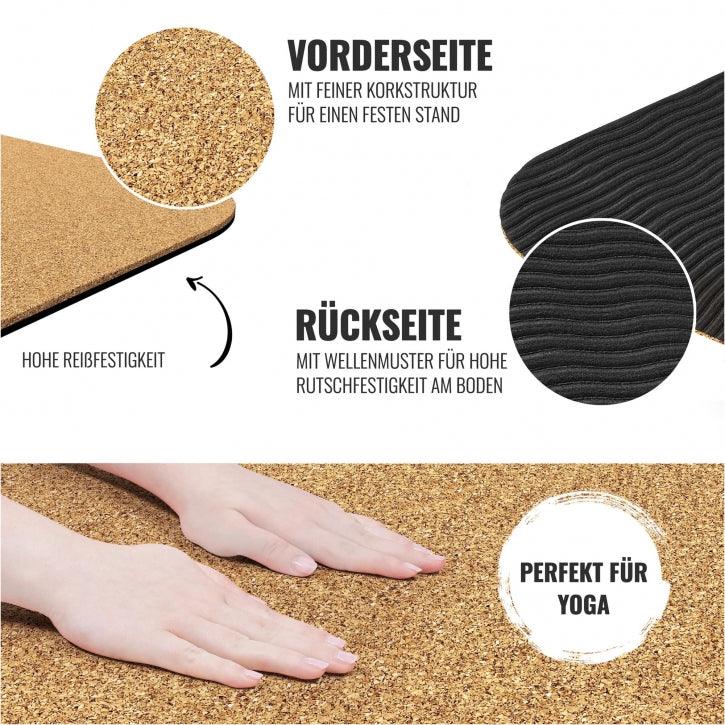 Yogamatte Kork 183 x 61 x 0,5 cm