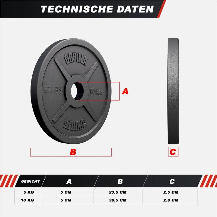 Hantelscheibe Olympia Gusseisen 50/51 mm