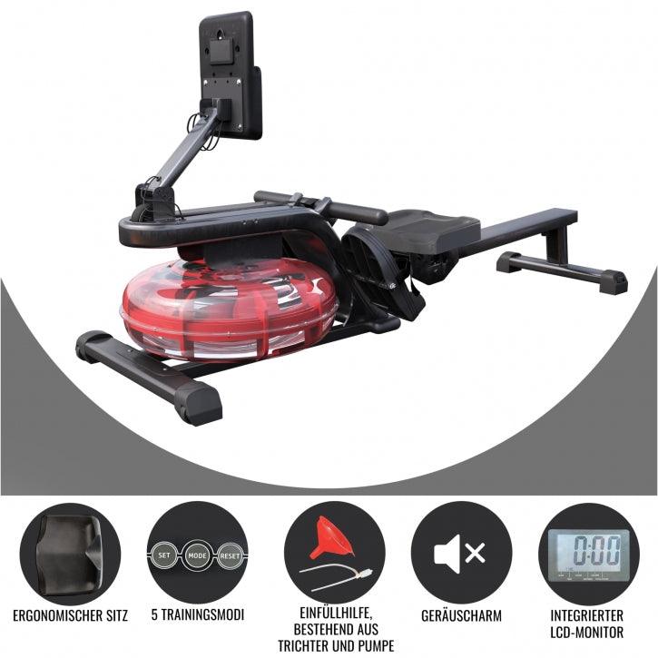 Verstellbares Wasserrudergerät schwarz/rot
