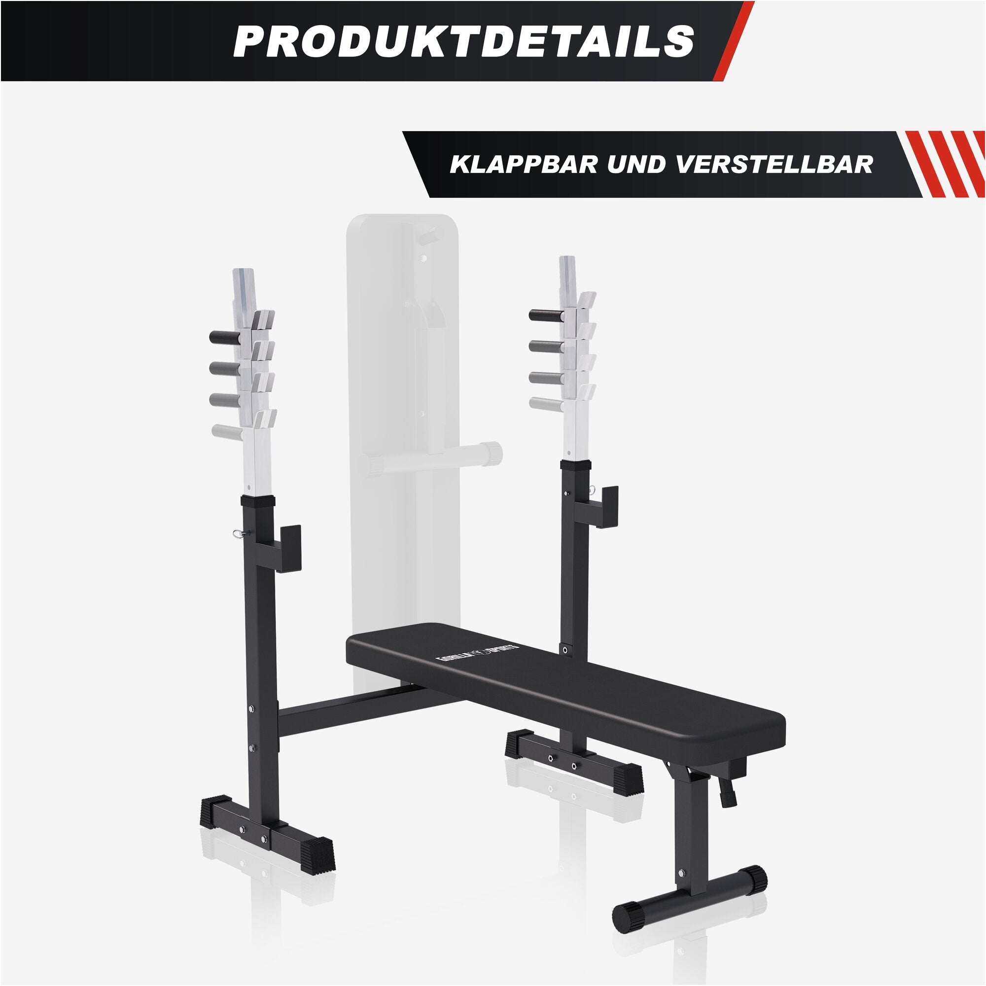 Hantelbank mit Ablage inkl. Hantelset