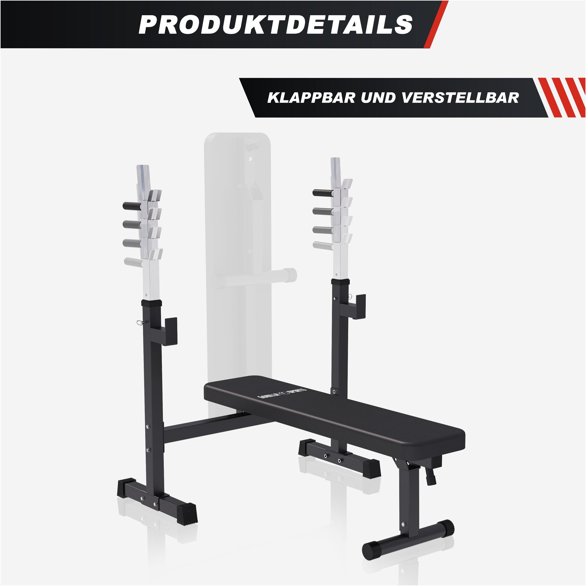 Hantelbank mit Ablage inkl. Hantelset