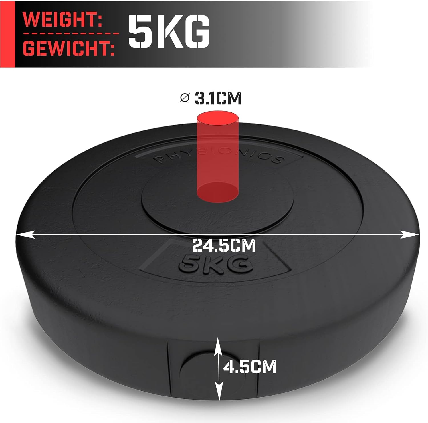 Hantelscheibenset 30/31 mm Kunststoff 5 - 30 kg