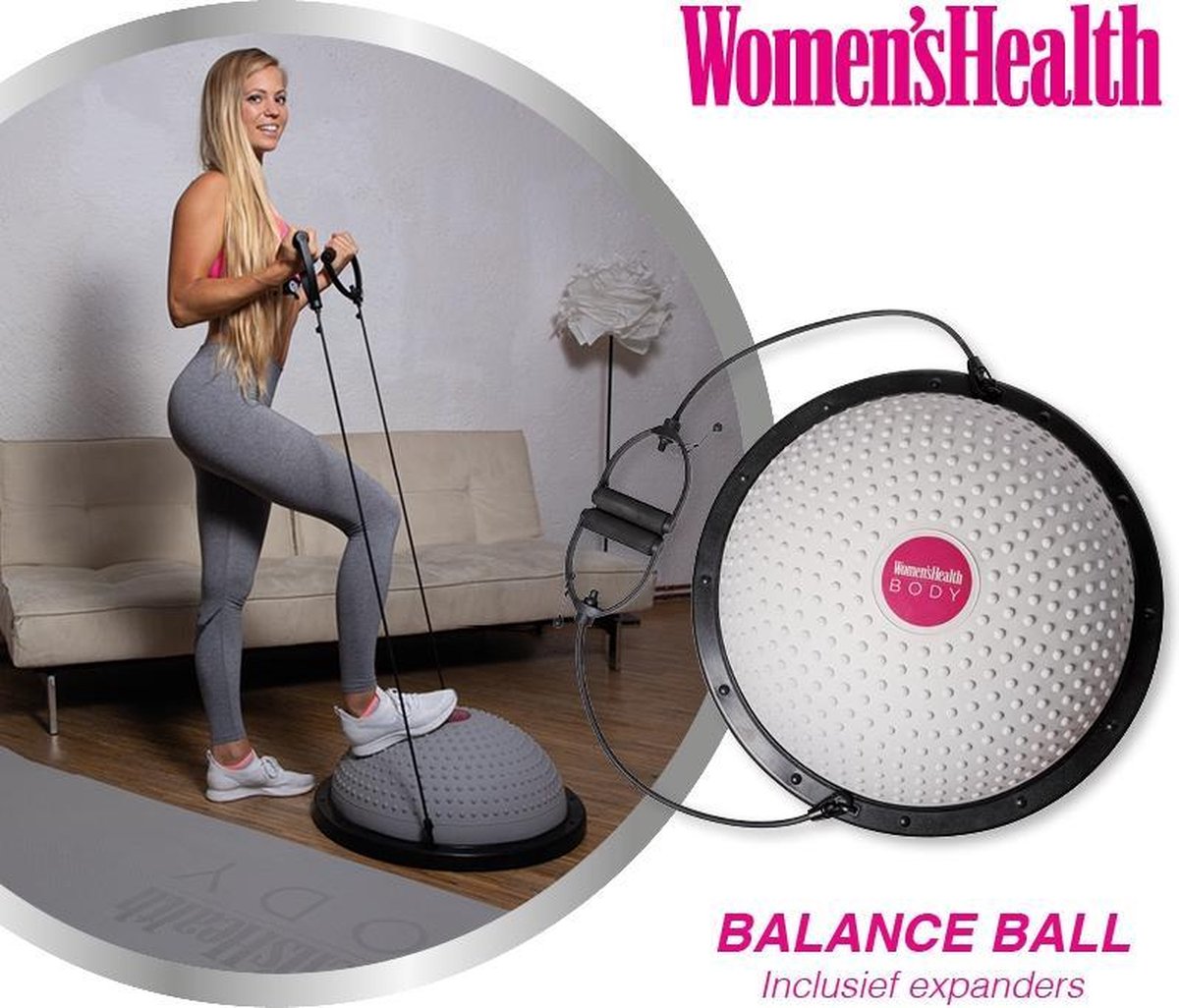 Balance Ball Grau mit Griffen