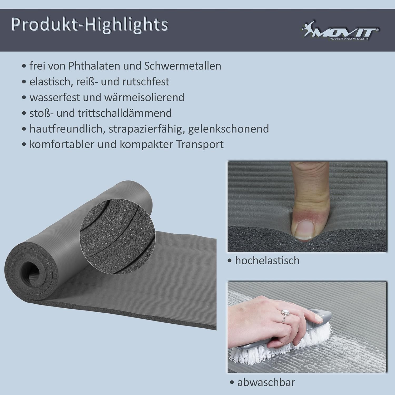 Yogamatte 10/15 mm Dicke