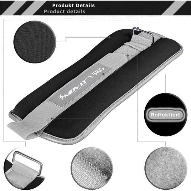 Neopren Gewichtsmanschetten 2x2 kg schwarz reflex