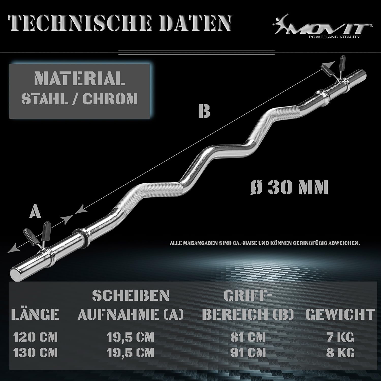 Sz Curlstange 130 cm