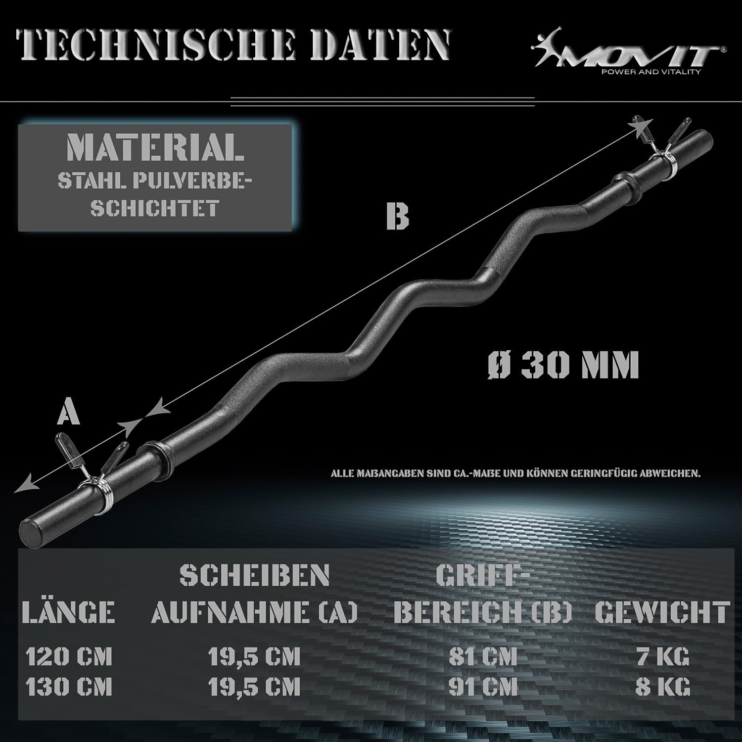 Sz Curlstange 130 cm