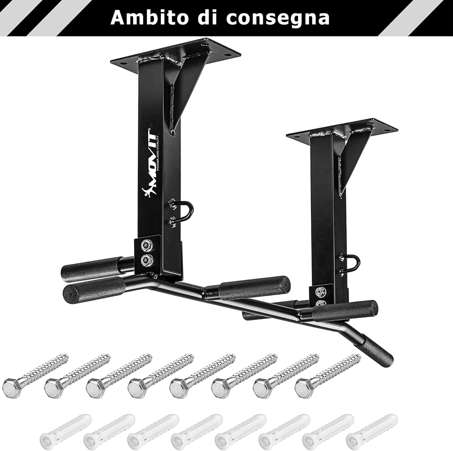 Klimmzugstange Deckenmontage Schwarz/Weiss