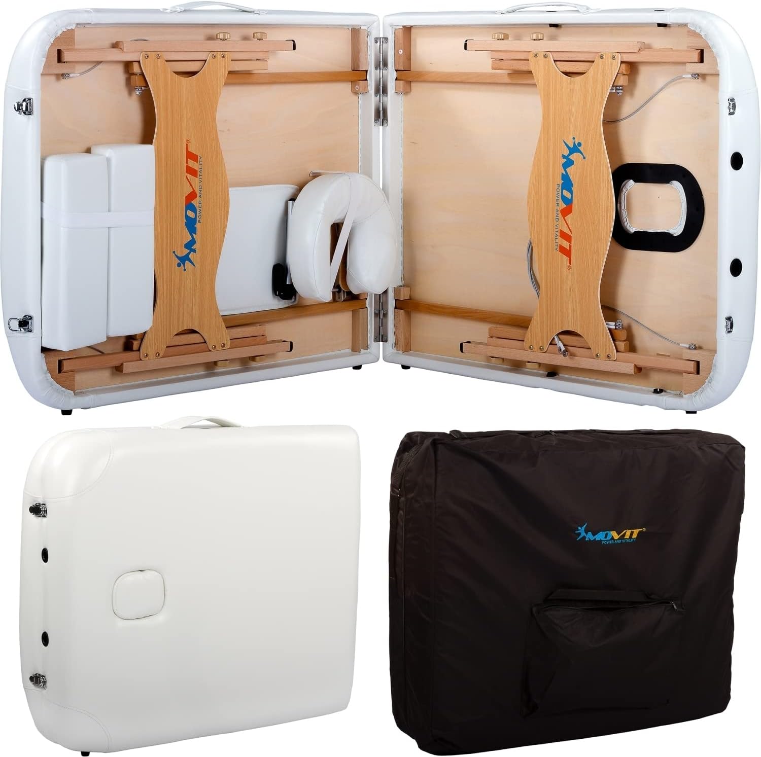 Massageliege Schwarz/Weiss