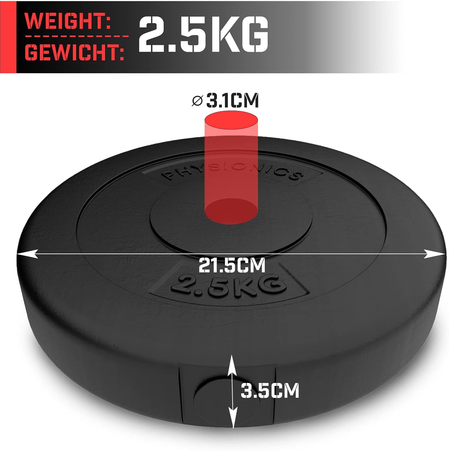 Hantelscheibenset 30/31 mm Kunststoff 5 - 30 kg