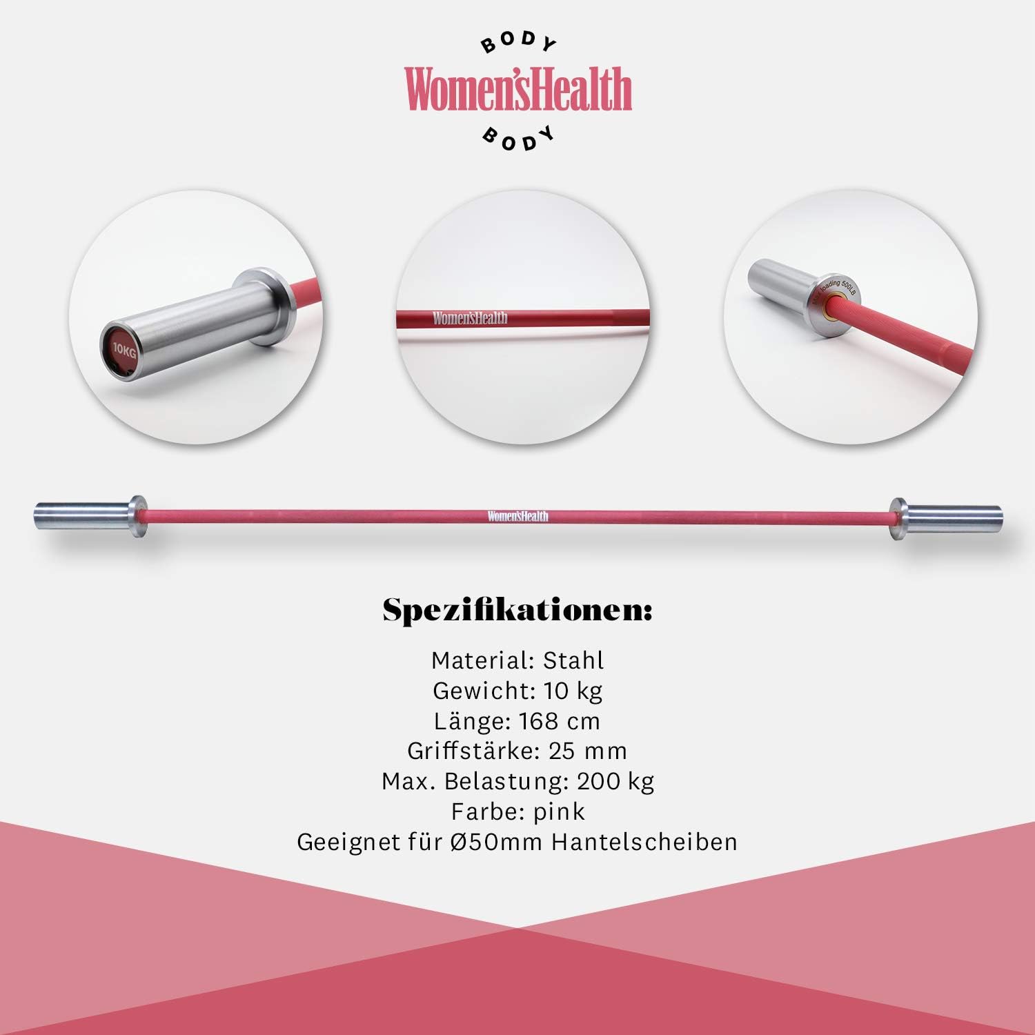 Langhantelstange Pink 10 kg