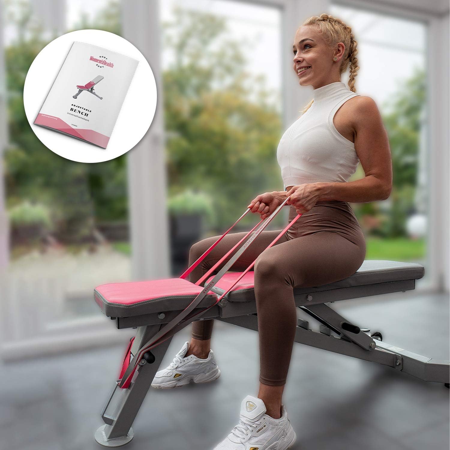 Schrägbank verstellbar – Pink/Grau