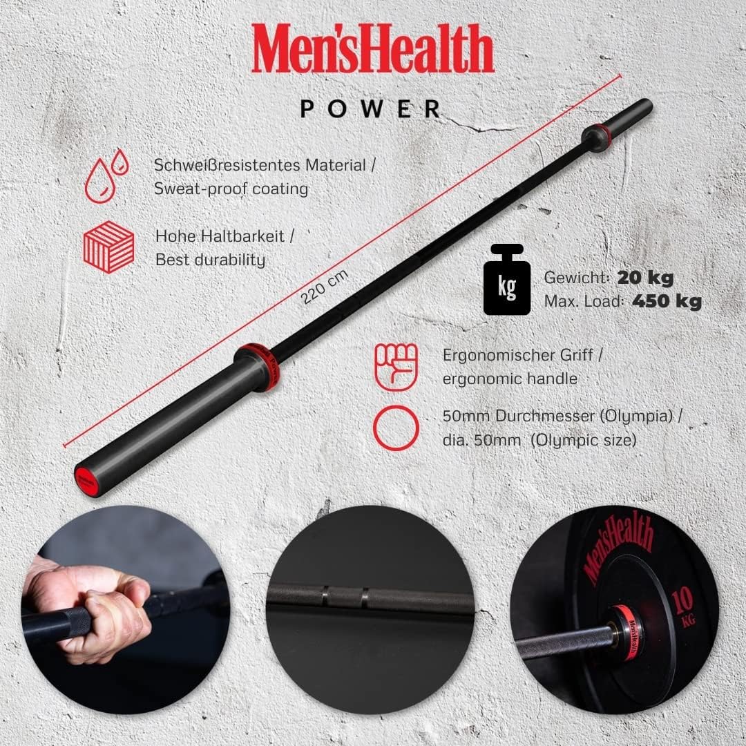 Olympia Langhantelstange 50/51 mm Schwarz