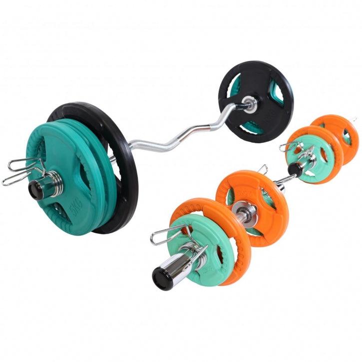Olympiastangen Set Gummi Gripper 75 kg