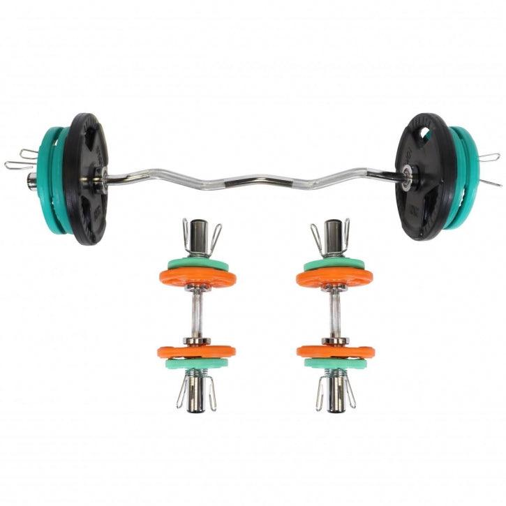 Olympiastangen Set Gummi Gripper 75 kg