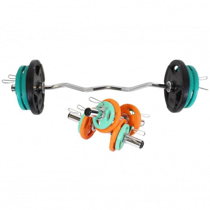 Olympiastangen Set Gummi Gripper 75 kg