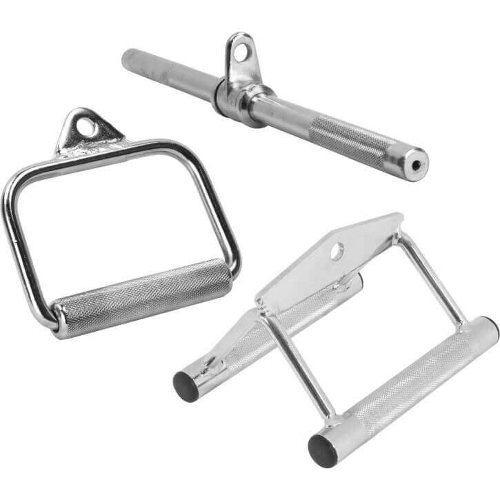 Hantelgriffset mit Einhandgriff, Rudergriff, Trizeps- und Bizepsgriff