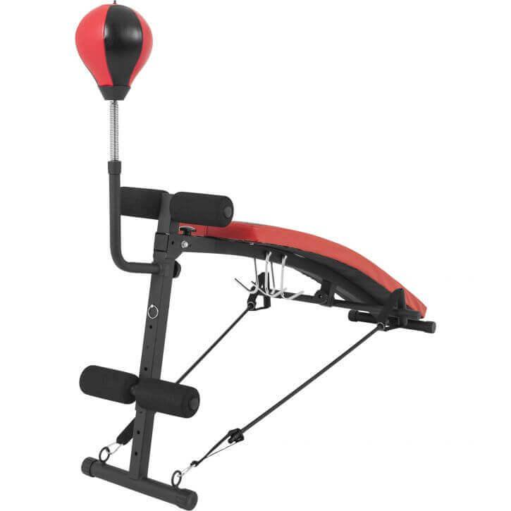 Sit up Bank mit Punchingball in der Farbe Schwarz/Rot