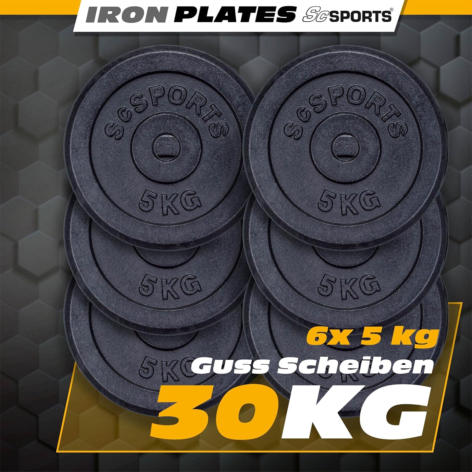Hantelscheiben Gusseisen 30/31 mm 10 - 40 kg