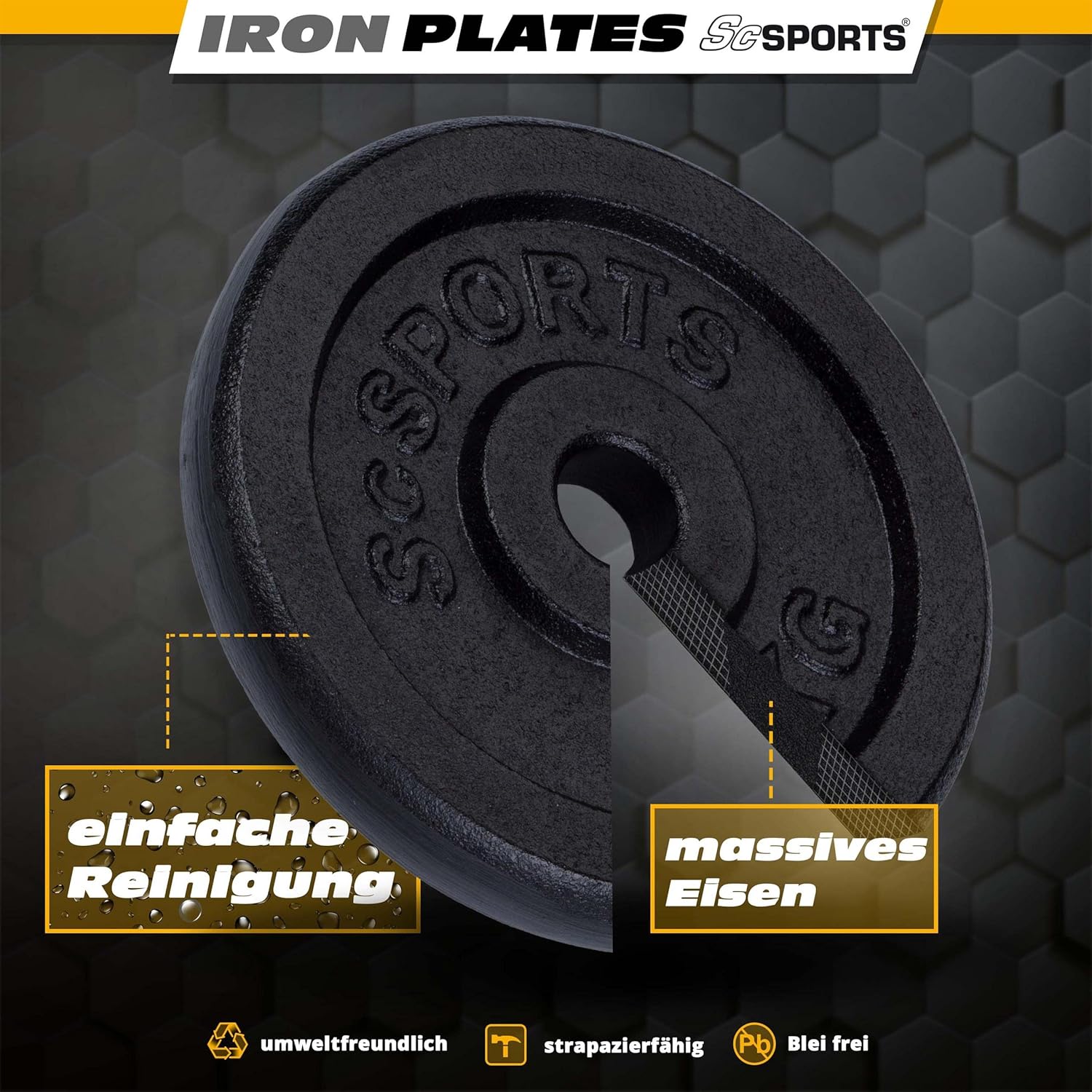 Hantelscheiben Gusseisen 30/31 mm 10 - 40 kg